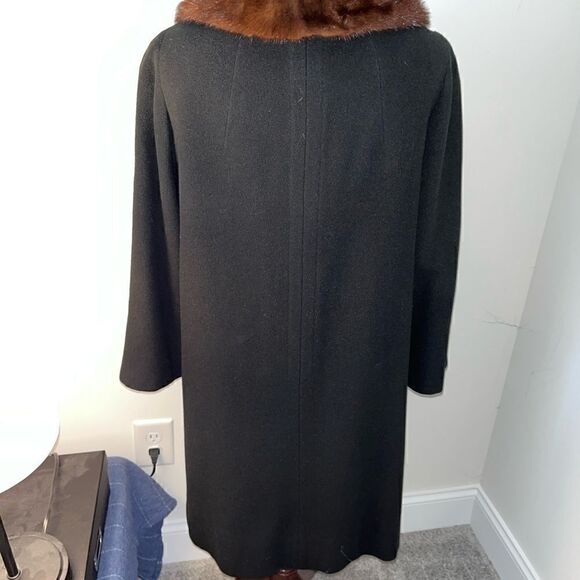 VINTAGE Black Cashmere Fur collar Pioneer Coat Co. for Hudson Belk Retro 60’s M - Picture 7 of 16